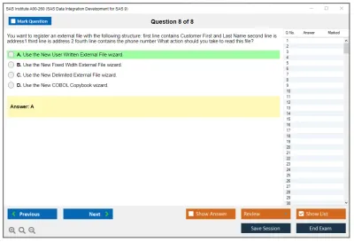 SAS Institute A00-260 SAS Data Integration Development Practice test exam simulator test engine exam Prep practice test questions answers Image 8