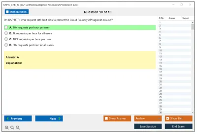 SAP C_CPE_13 SAP Certified Development AssociateSAP Extension Suite Practice test exam simulator test engine exam Prep practice test questions answers Image 10