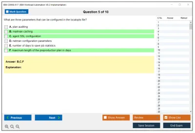 IBM C9560-517 IBM Workload Automation V9.2 Implementation Practice test exam simulator test engine exam Prep practice test questions answers Image 5