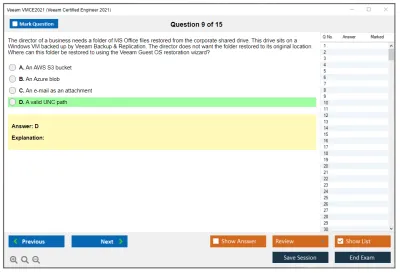 Veeam VMCE2021 Veeam Certified Engineer 2021 Practice test exam simulator test engine exam Prep practice test questions answers Image 9