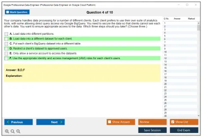 Google Professional-Data-Engineer Google Professional Data Engineer Exam Practice test exam simulator test engine exam Prep practice test questions answers Image 4