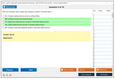 SAP C_S4CFI_2202 SAP Certified Application Associate - SAP S/4HANA Cloud (public) - Finance Implementation Practice test exam simulator test engine exam Prep practice test questions answers Image 5