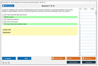BICSI RCDDv14.1 BICSI Registered Communications Distribution Designer - RCDDv14.1 Practice test exam simulator test engine exam Prep practice test questions answers Image 7