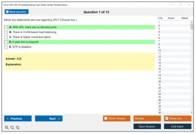 Cisco 300-180 Troubleshooting Cisco Data Center Infrastructure Practice test exam simulator test engine exam Prep practice test questions answers Image 1