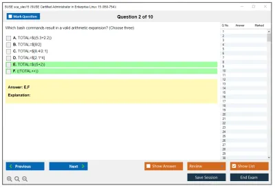 SUSE sca_sles15 SUSE Certified Administrator in Enterprise Linux 15 Practice test exam simulator test engine exam Prep practice test questions answers Image 2