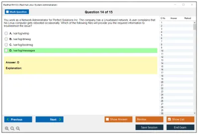 RedHat RH133 Red Hat Linux System Administration Practice test exam simulator test engine exam Prep practice test questions answers Image 14