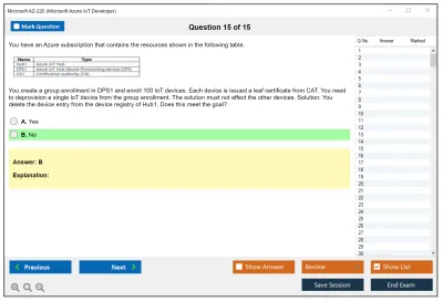 Microsoft AZ-220 Microsoft Azure IoT Developer Practice test exam simulator test engine exam Prep practice test questions answers Image 15