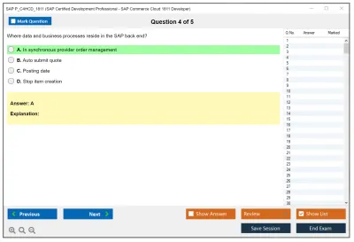 SAP P_C4HCD_1811 SAP Certified Development Professional - SAP Commerce Cloud 1811 Developer Practice test exam simulator test engine exam Prep practice test questions answers Image 4