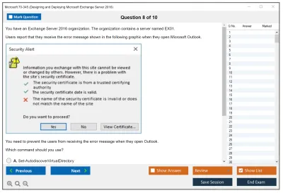 Microsoft 70-345 Designing and Deploying Microsoft Exchange Server 2016 Practice test exam simulator test engine exam Prep practice test questions answers Image 8