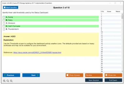Oracle 1z0-499 Oracle ZFS Storage Appliance 2017 Implementation Essentials Practice test exam simulator test engine exam Prep practice test questions answers Image 3
