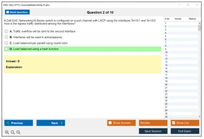 EMC DEA-5TT2 Associate - Networking Version 2.0?(DCA) Practice test exam simulator test engine exam Prep practice test questions answers Image 2