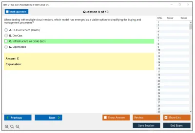 IBM C1000-039 Foundations of IBM Cloud V1 Practice test exam simulator test engine exam Prep practice test questions answers Image 9