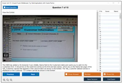 Oracle 1z0-151 Oracle Fusion Middleware 11g: Build Applications with Oracle Forms Practice test exam simulator test engine exam Prep practice test questions answers Image 7