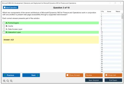 Microsoft MB6-894 Development, Extensions and Deployment for Microsoft Dynamics 365 for Finance and Operations Practice test exam simulator test engine exam Prep practice test questions answers Image 3