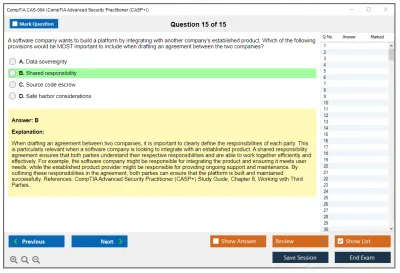 CompTIA CAS-004 CompTIA Advanced Security Practitioner (CASP+) Exam Practice test exam simulator test engine exam Prep practice test questions answers Image 15