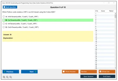 Cisco 300-635 Automating Cisco Data Center Solutions (DCAUTO) Practice test exam simulator test engine exam Prep practice test questions answers Image 9