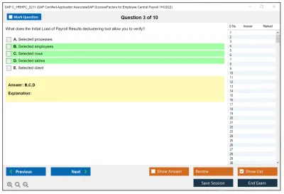 SAP C_HRHPC_2211 SAP Certified Application AssociateSAP SuccessFactors for Employee Central Payroll 1H/2022 Practice test exam simulator test engine exam Prep practice test questions answers Image 3