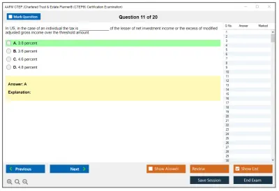 AAFM CTEP Chartered Trust & Estate Planner® (CTEP®) Certification Examination Practice test exam simulator test engine exam Prep practice test questions answers Image 11