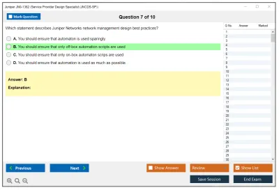 Juniper JN0-1362 Service Provider Design Specialist (JNCDS-SP) Practice test exam simulator test engine exam Prep practice test questions answers Image 7