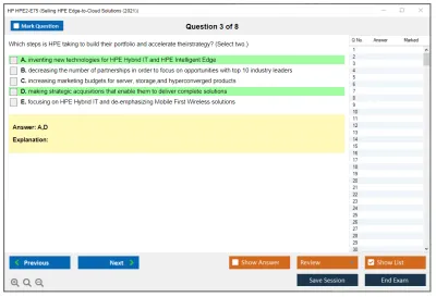 HP HPE2-E75 Selling HPE Edge-to-Cloud Solutions (2021) Practice test exam simulator test engine exam Prep practice test questions answers Image 3