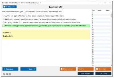 IBM C2090-461 IBM InfoSphere Optim for Distributed Systems v9.1 Practice test exam simulator test engine exam Prep practice test questions answers Image 3