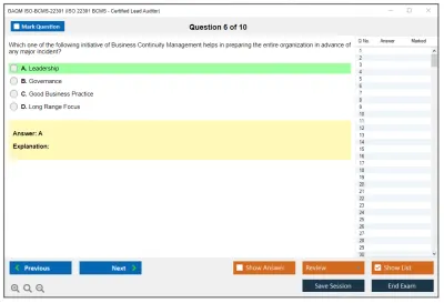 GAQM ISO-BCMS-22301 ISO 22301 BCMS - Certified Lead Auditor Practice test exam simulator test engine exam Prep practice test questions answers Image 6