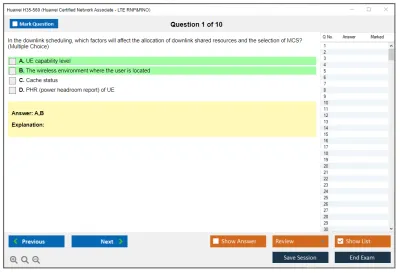 Huawei H35-560 HCIA-LTE-RNP&RNO V1.0 Practice test exam simulator test engine exam Prep practice test questions answers Image 1
