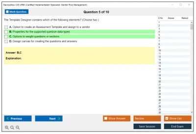 ServiceNow CIS-VRM Certified Implementation Specialist -Vendor Risk Management Practice test exam simulator test engine exam Prep practice test questions answers Image 5
