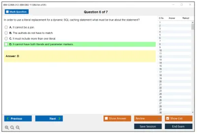 IBM C2090-312 IBM DB2 11 DBA for z/OS Practice test exam simulator test engine exam Prep practice test questions answers Image 6