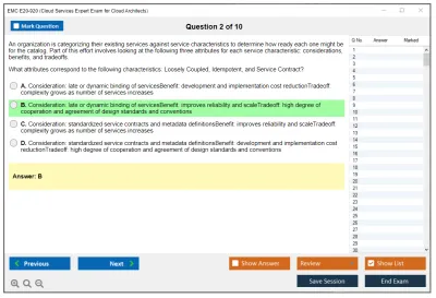 EMC E20-920 Cloud Services Expert Exam for Cloud Architects Practice test exam simulator test engine exam Prep practice test questions answers Image 2