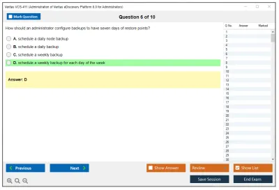 Veritas VCS-411 Administration of Veritas eDiscovery Platform 8.0 for Administrators Practice test exam simulator test engine exam Prep practice test questions answers Image 6