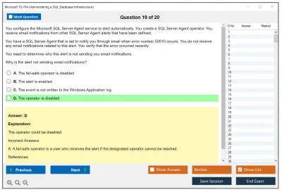 Microsoft 70-764 Administering a SQL Database Infrastructure Practice test exam simulator test engine exam Prep practice test questions answers Image 19