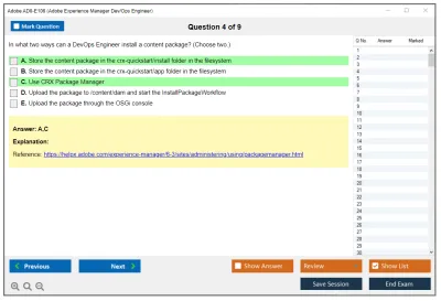 Adobe AD0-E106 Adobe Experience Manager Dev/Ops Engineer Practice test exam simulator test engine exam Prep practice test questions answers Image 4