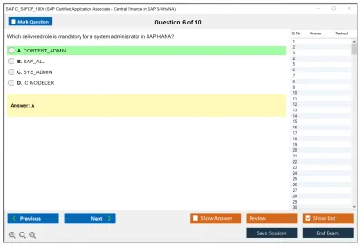 SAP C_S4FCF_1809 SAP Certified Application Associate - Central Finance in SAP S/4HANA Practice test exam simulator test engine exam Prep practice test questions answers Image 6