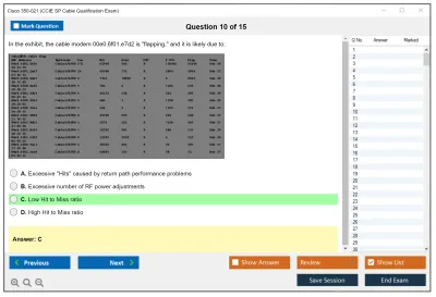 Cisco 350-021 CCIE SP Cable Qualification Exam Practice test exam simulator test engine exam Prep practice test questions answers Image 10