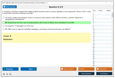 IBM P1000-004 IBM Omni-Channel Commerce Solutions Technical Mastery v1 Practice test exam simulator test engine exam Prep practice test questions answers Image 6
