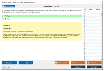 HashiCorp TA-002-P HashiCorp Certified: Terraform Associate Practice test exam simulator test engine exam Prep practice test questions answers Image 13