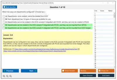Cisco 500-445 Implementing Cisco Contact Center Enterprise Chat and Email (CCECE) Practice test exam simulator test engine exam Prep practice test questions answers Image 1