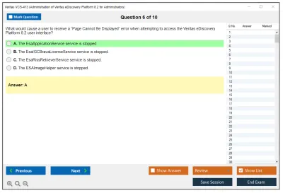 Veritas VCS-413 Administration of Veritas eDiscovery Platform 8.2 for Administrators Practice test exam simulator test engine exam Prep practice test questions answers Image 6