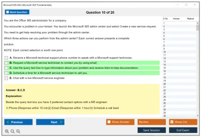 Microsoft MS-900 Microsoft 365 Fundamentals Practice test exam simulator test engine exam Prep practice test questions answers Image 10