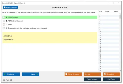 CyberArk CAU301 CyberArk Sentry Practice test exam simulator test engine exam Prep practice test questions answers Image 3