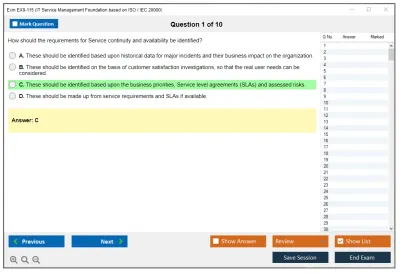 Exin EX0-115 IT Service Management Foundation based on ISO / IEC 20000 Practice test exam simulator test engine exam Prep practice test questions answers Image 1