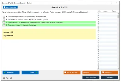 CyberArk CAU302 CyberArk Defender + Sentry Practice test exam simulator test engine exam Prep practice test questions answers Image 8