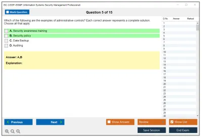ISC2 CISSP-ISSMP Information Systems Security Management Professional Practice test exam simulator test engine exam Prep practice test questions answers Image 5