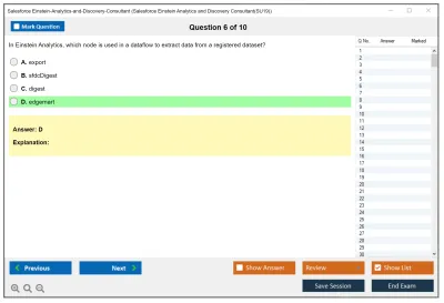 Salesforce Einstein-Analytics-and-Discovery-Consultant Salesforce Einstein Analytics and Discovery Consultant Practice test exam simulator test engine exam Prep practice test questions answers Image 6