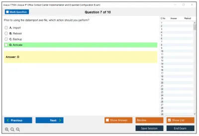 Avaya 7750X Avaya IP Office Contact Center Implementation and Expanded Configuration Exam Practice test exam simulator test engine exam Prep practice test questions answers Image 7