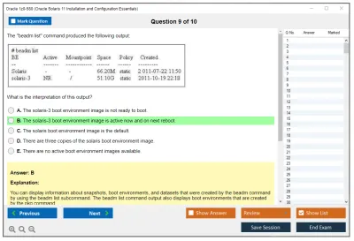 Oracle 1z0-580 Oracle Solaris 11 Installation and Configuration Essentials Practice test exam simulator test engine exam Prep practice test questions answers Image 9