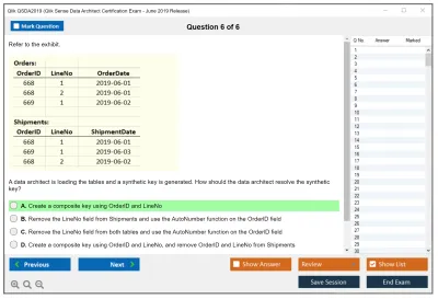 Qlik QSDA2019 Qlik Sense Data Architect Certification Exam - June 2019 Release Practice test exam simulator test engine exam Prep practice test questions answers Image 6