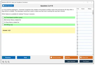 Salesforce DEV-501 Certified Force.com Advanced Developer Practice test exam simulator test engine exam Prep practice test questions answers Image 2