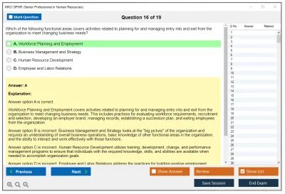 HRCI SPHR Senior Professional in Human Resources Practice test exam simulator test engine exam Prep practice test questions answers Image 16